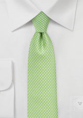 Spring Green Pin Dot Necktie