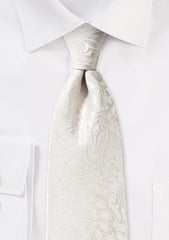 Ivory Floral Paisley Necktie