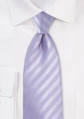Fresh Lavender Narrow Striped Necktie
