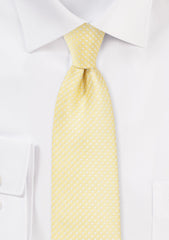 Soft Yellow Pin Dot Necktie