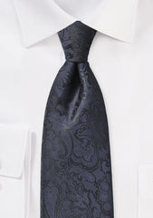 Midnight Floral Paisley Necktie