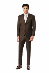 Brown Sharkskin 2 Button Suit