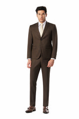 Brown Sharkskin 2 Button Suit