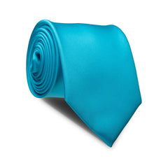 Cyan Solid Necktie