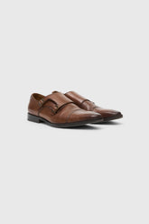 Double Monk Strap Chestnut Brown Shoes