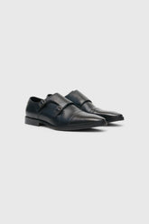 Double Monk Strap Black Shoes