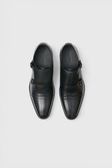 Double Monk Strap Black Shoes
