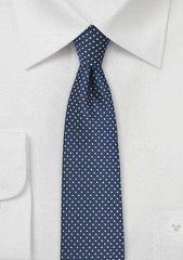 Navy Pin Dot Necktie