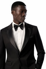 Classic Black Notch Lapel 2 Button Tuxedo