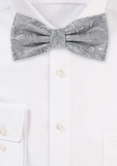 Festive Silver Proper Paisley Bowtie