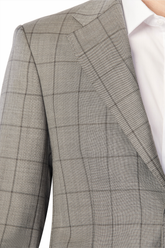 Gray Tonal Windowpane 2-Button Suit