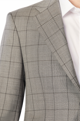 Gray Tonal Windowpane 2-Button Suit