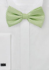 Spring Green Pin Dot Bowtie