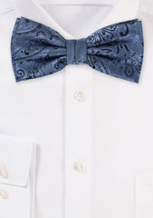 Steel Blue Proper Paisley Bowtie