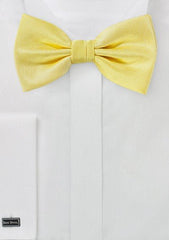 Sun Yellow Herringbone Bowtie
