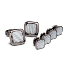 Textured Metal Cufflinks and Studs