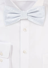 White Proper Paisley Bowtie