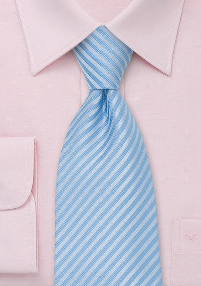 Powder Blue Narrow Striped Necktie