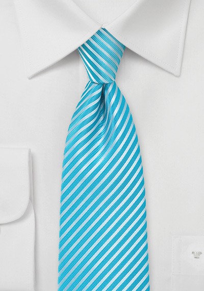 Bright Pool Narrow Striped Necktie