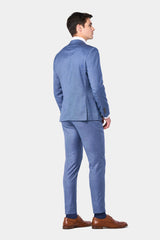 Blue Sharkskin 2 Button Suit