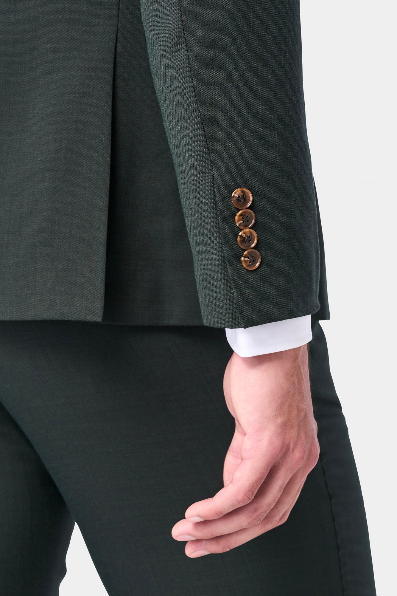 Olive Green Sharkskin 2 Button Suit