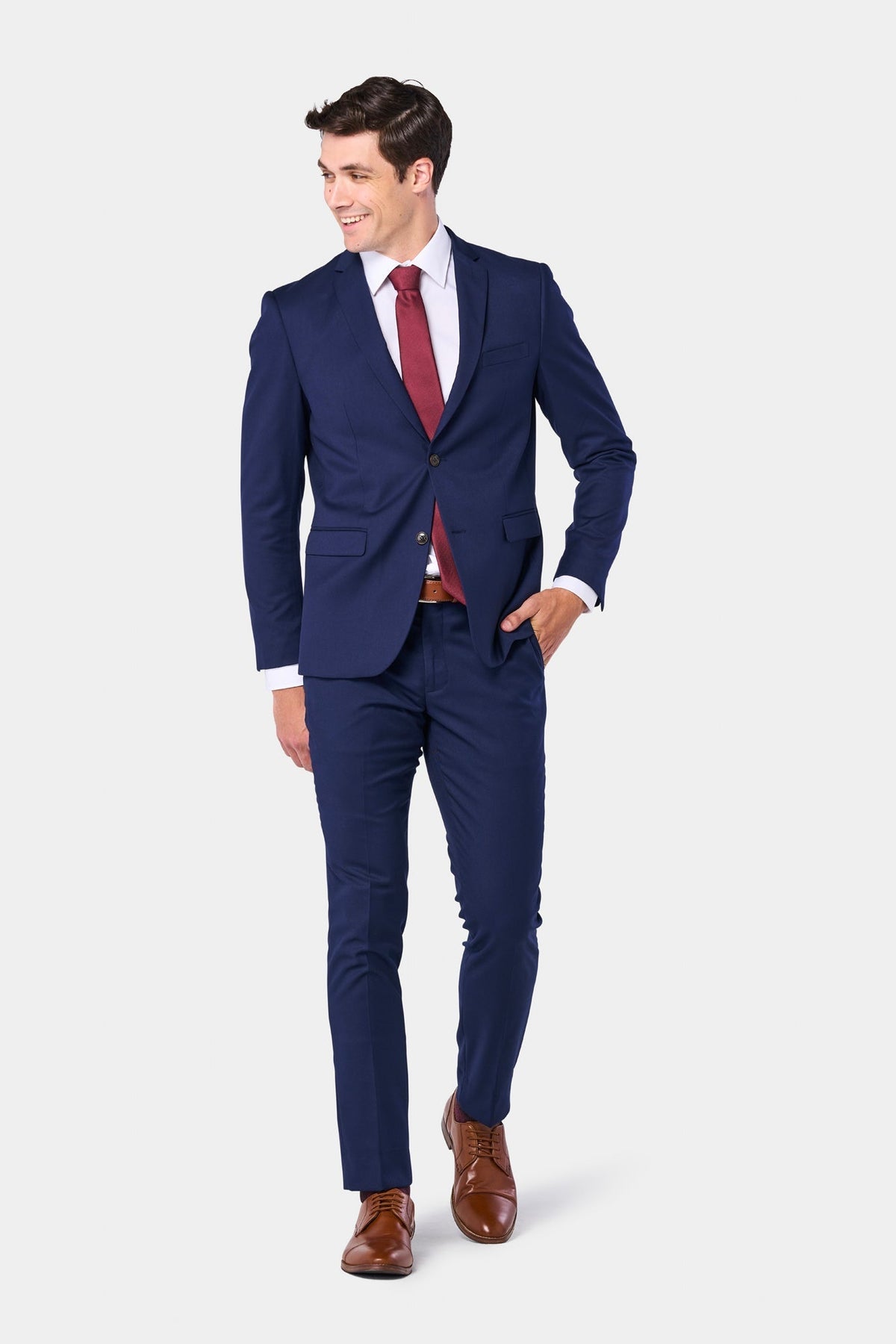 Modern Navy Blue 2 Button Suit Pant