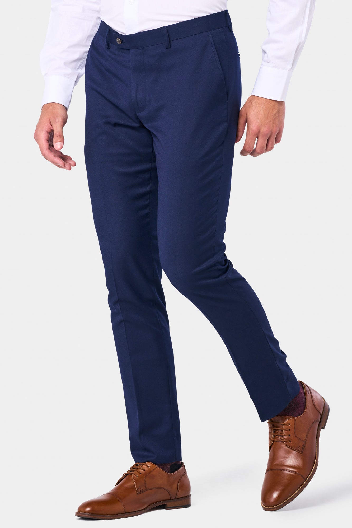Modern Navy Blue 2 Button Suit Pant