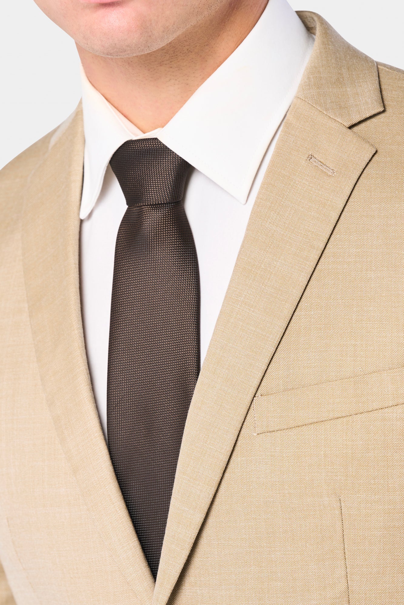 Tan Sharkskin 2 Button Suit