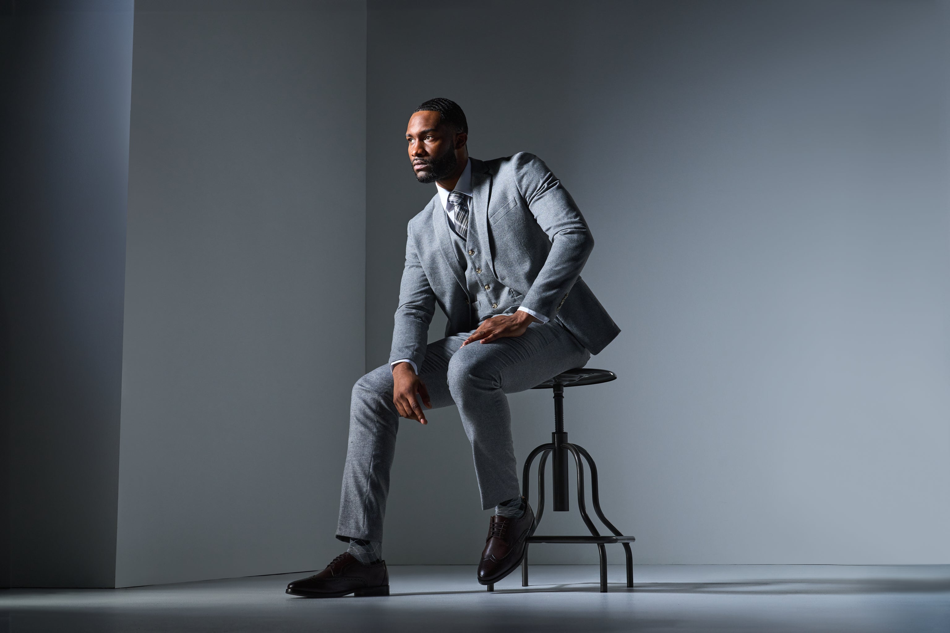 Light Gray Flannel 3 Piece Suit