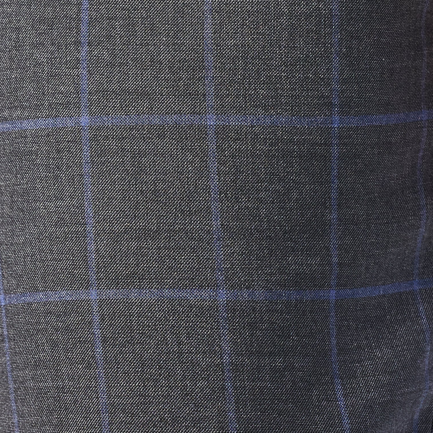 Gray and Periwinkle Blue Window Pane 3 Piece Suit
