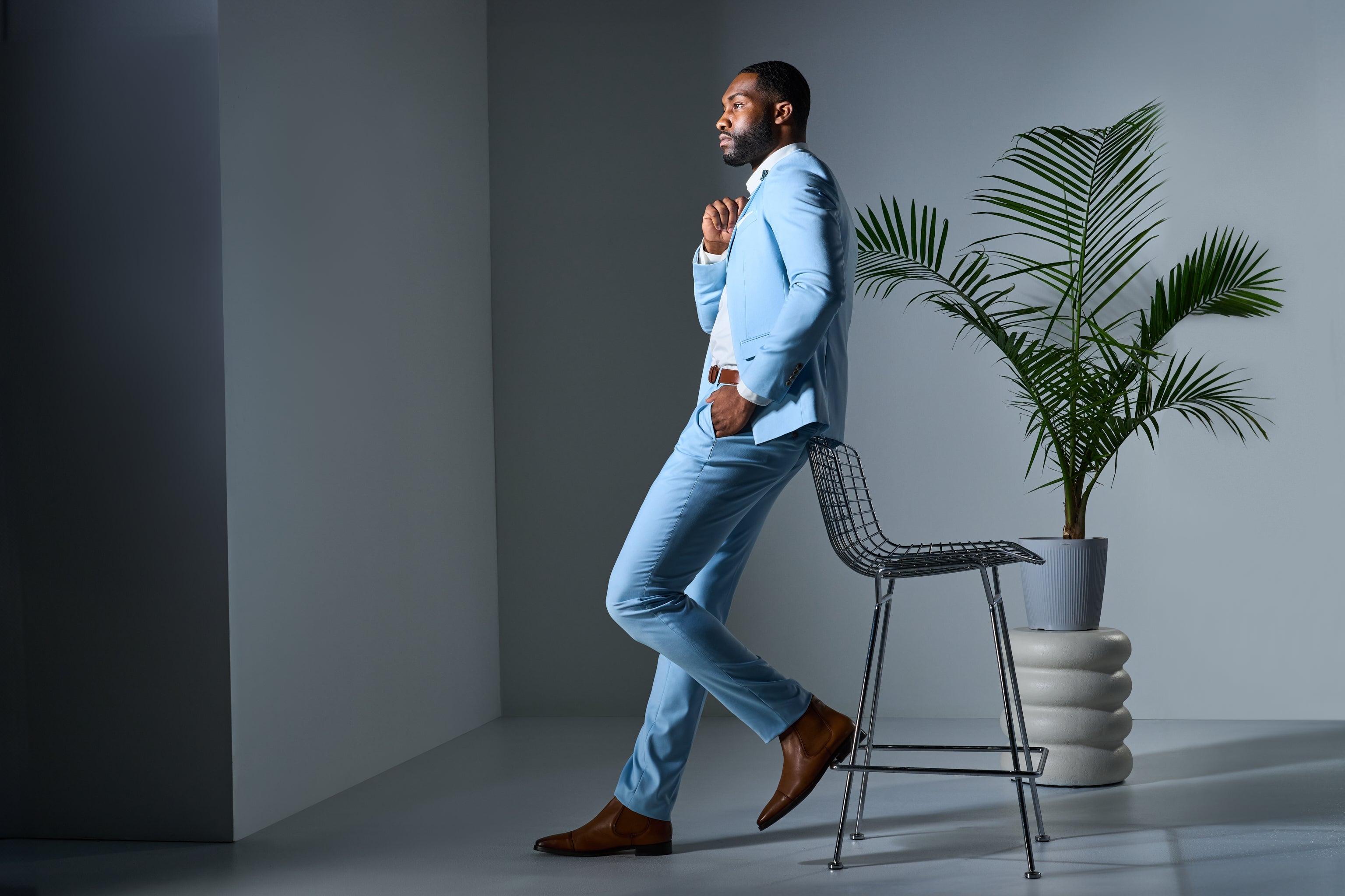 Sky Blue 2 Button Suit