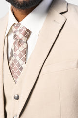 Tan Flannel 3 Piece Suit