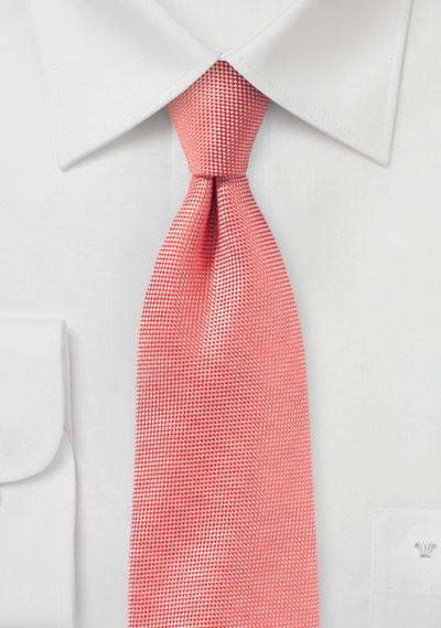 Neon Coral MicroTexture Necktie