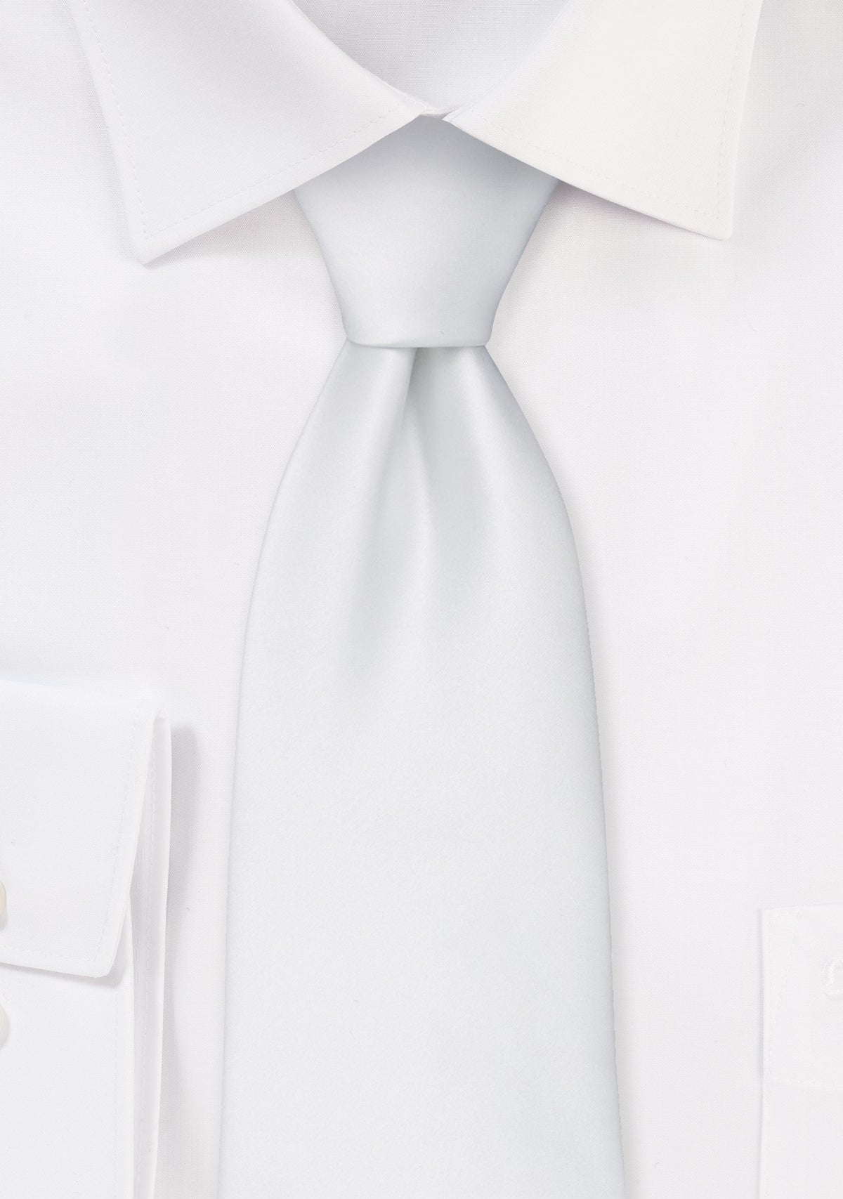 White Solid Necktie