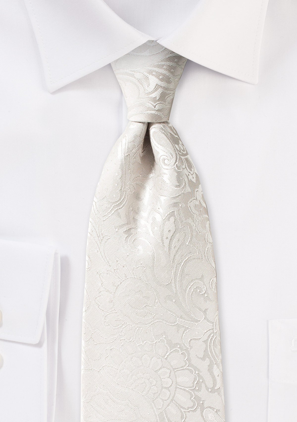 Ivory Floral Paisley Necktie