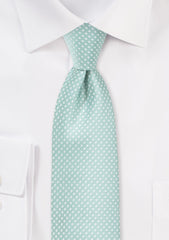 Mint Pin Dot Necktie