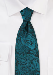 Peacock Floral Paisley Necktie