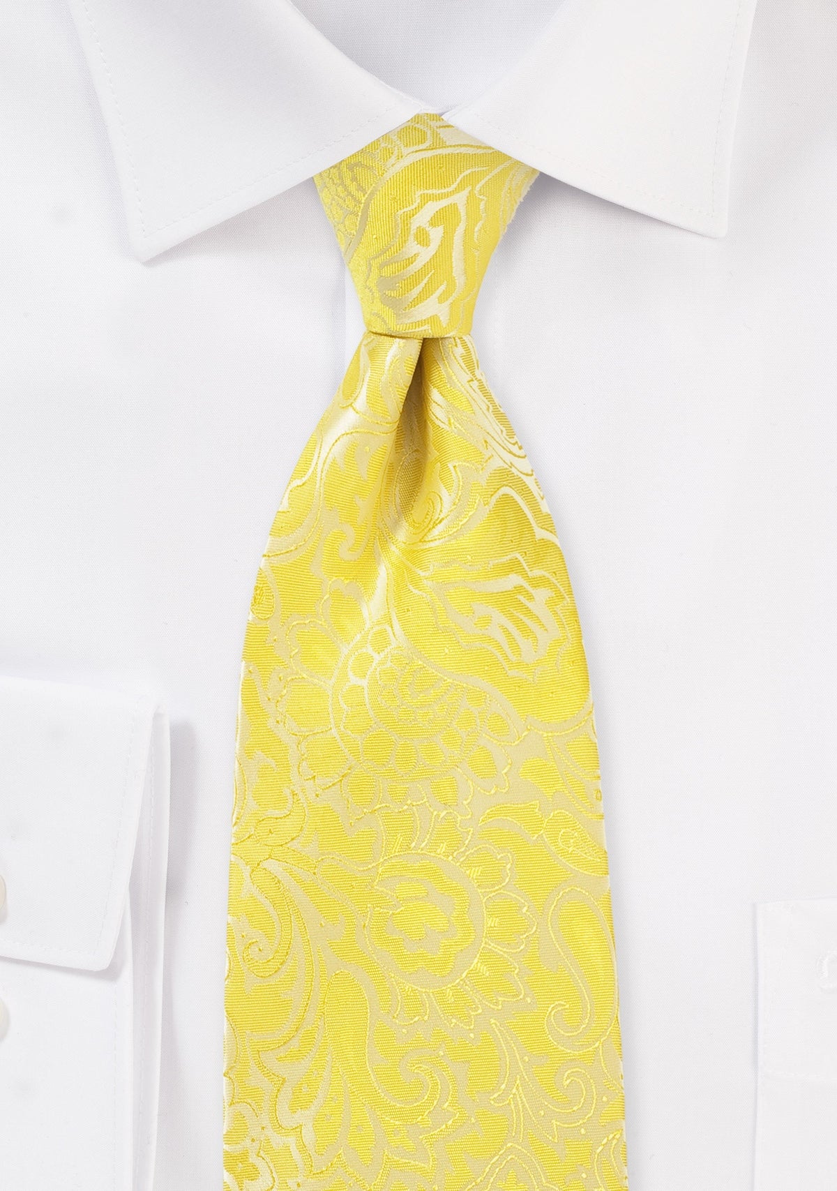 Frosted Citrus Floral Paisley Necktie