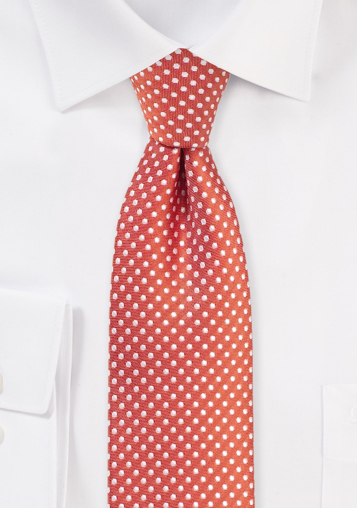 Coral Pin Dot Necktie
