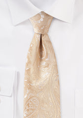 Golden Champagne Proper Paisley Necktie