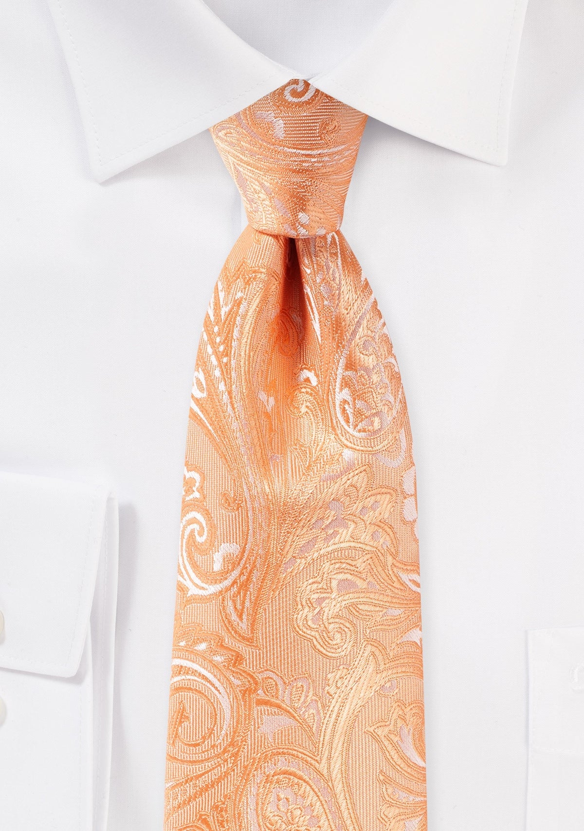 Peach Hued Summer Proper Paisley Necktie