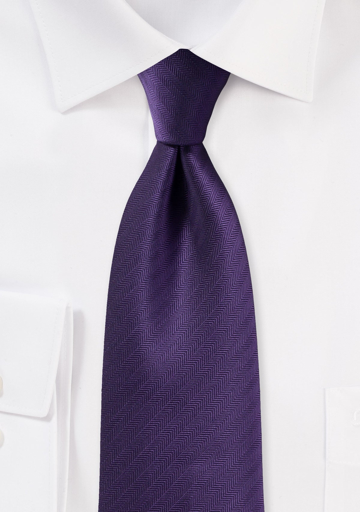 Regency Purple Herringbone Necktie