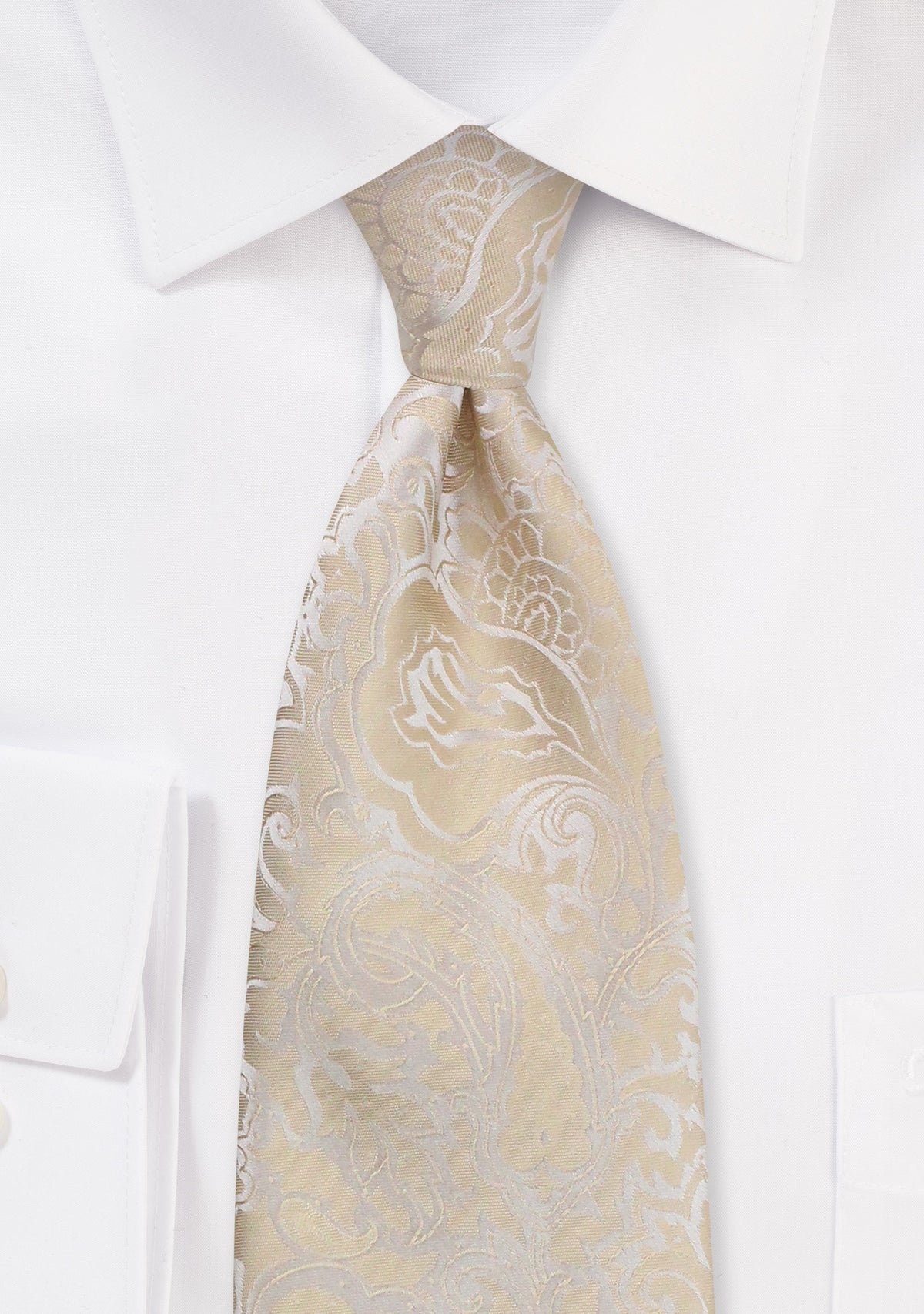 Champagne Floral Paisley Necktie