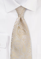 Champagne Floral Paisley Necktie