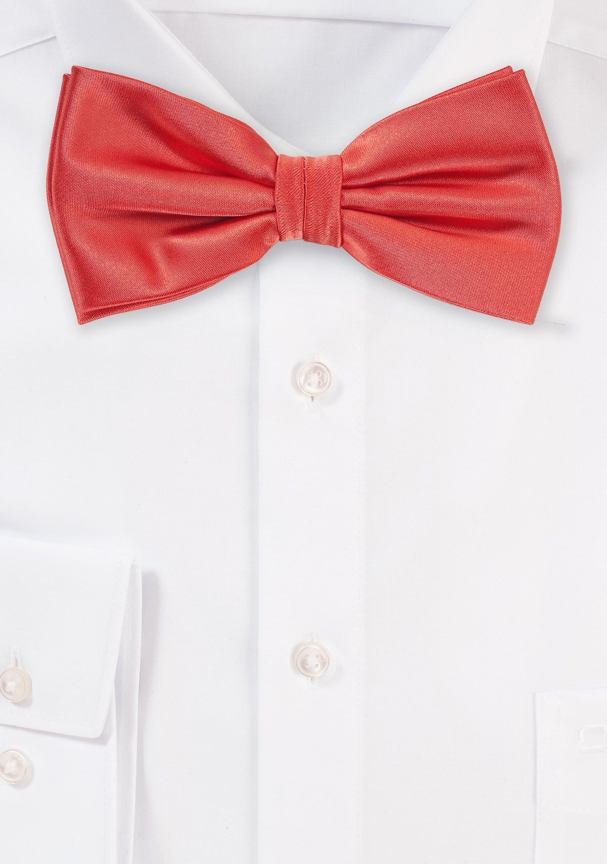 Neon Coral Solid Bowtie