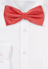 Neon Coral Solid Bowtie