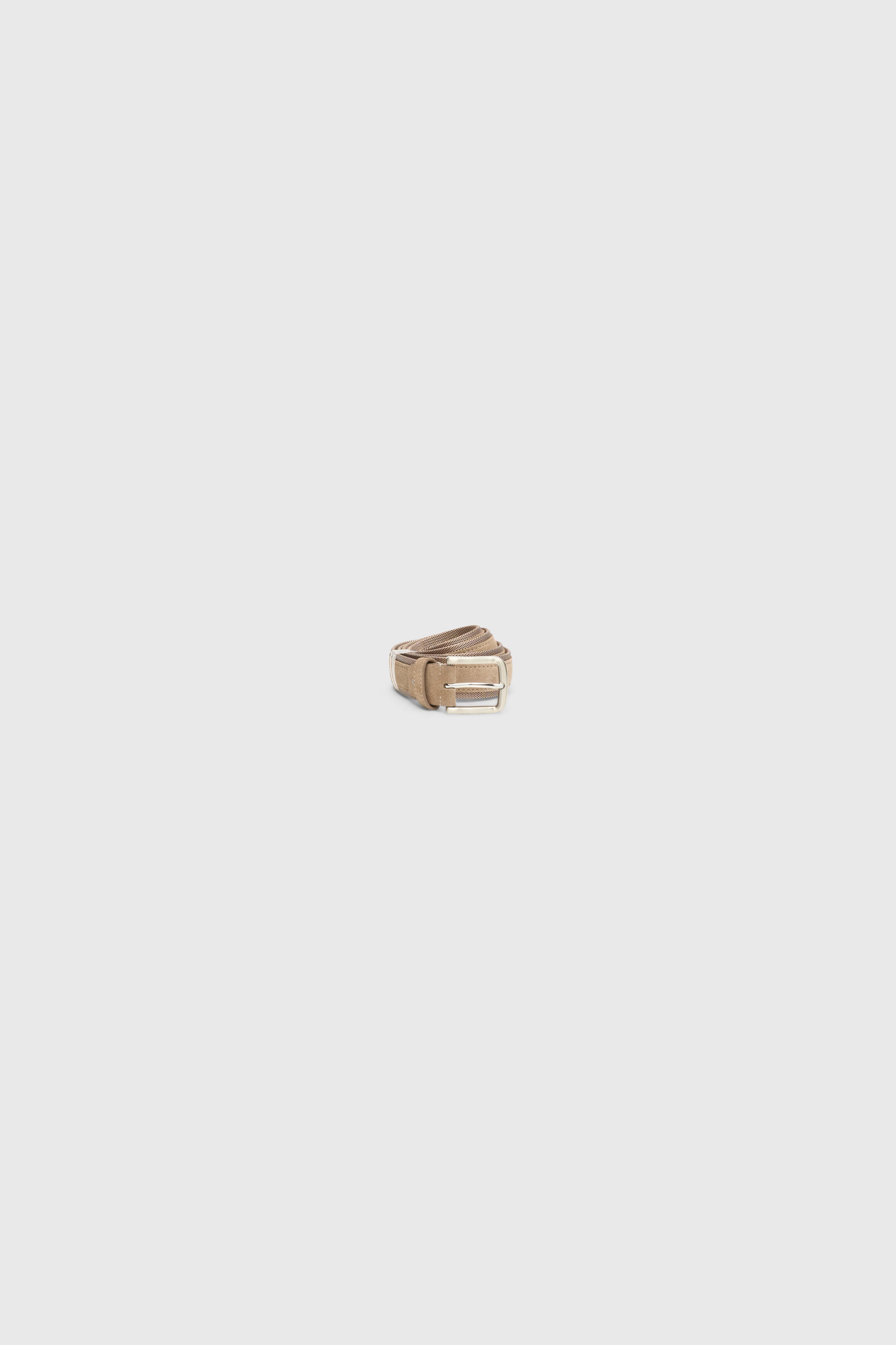 Brown Suede & Fabric Belt