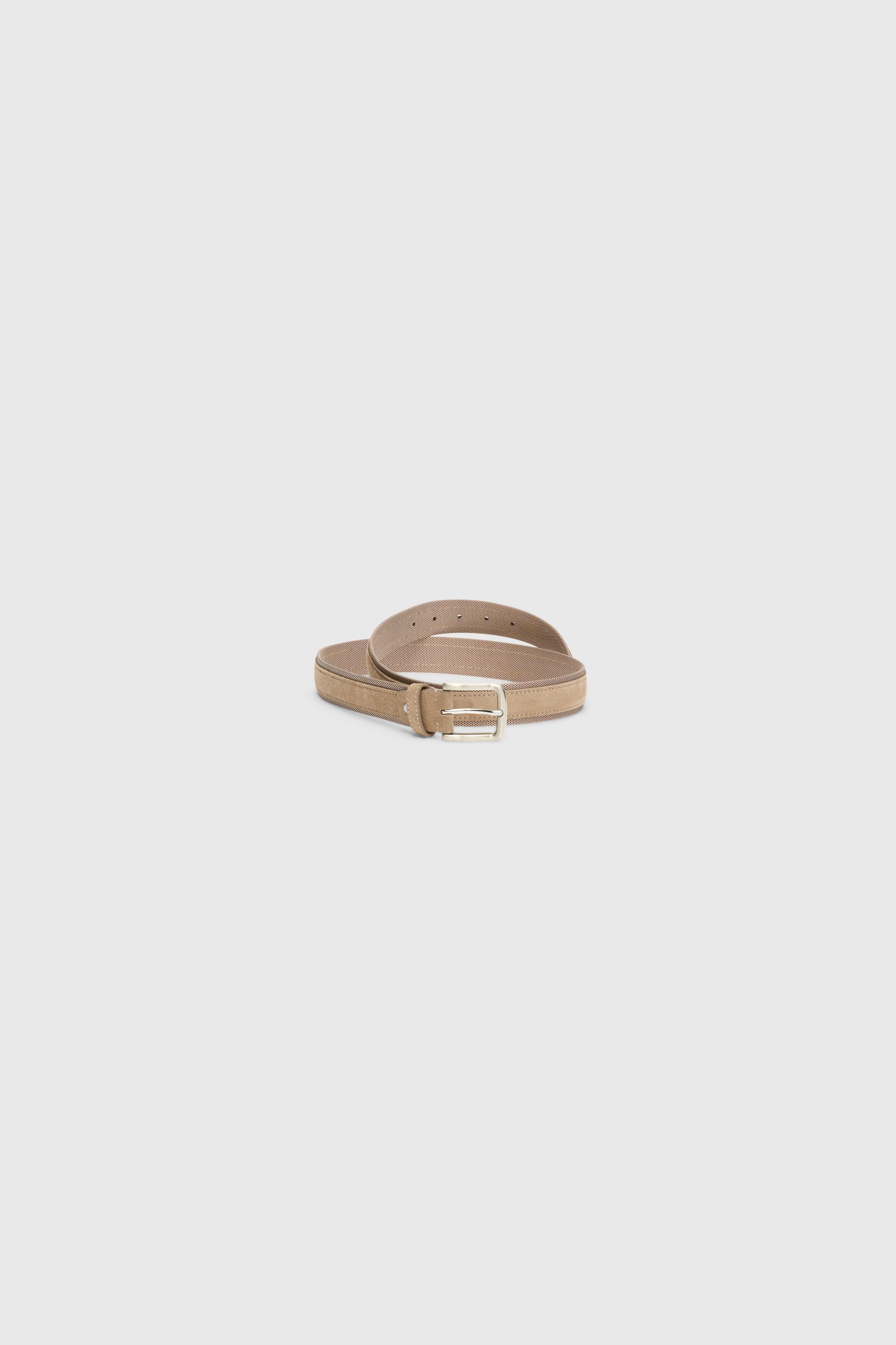 Beige Suede & Fabric Belt