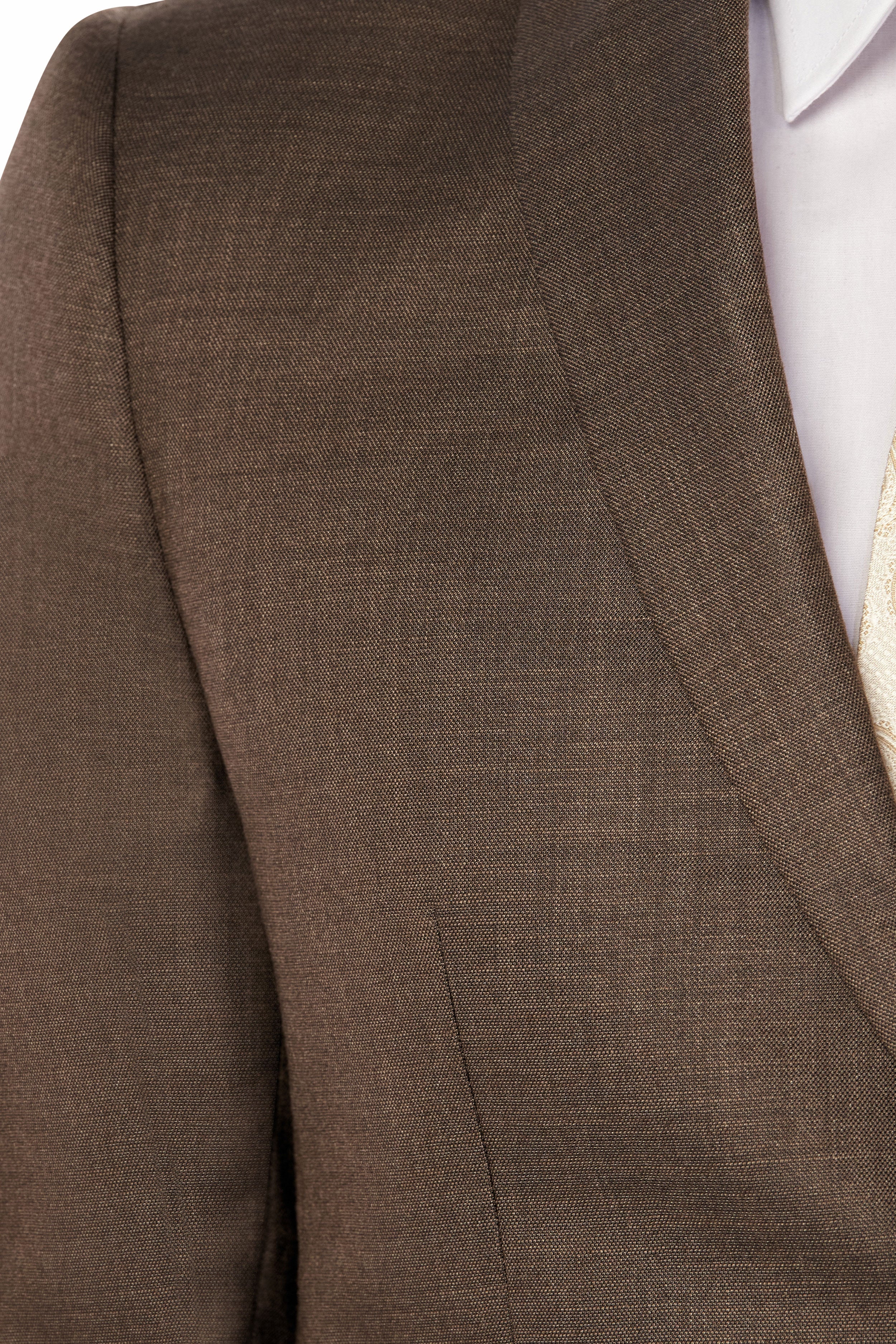 Brown Sharkskin 2 Button Suit
