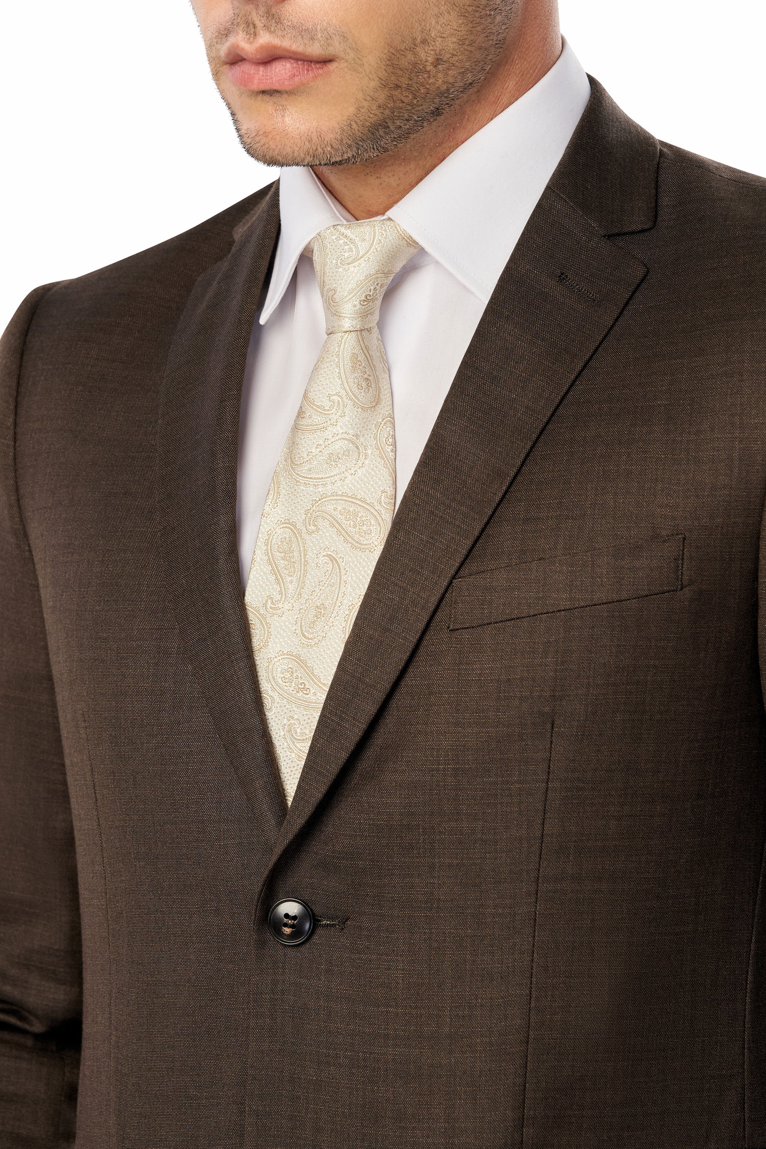 Brown Sharkskin 2 Button Suit